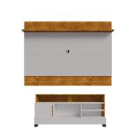 Conjunto Painel E Rack Rivia Naturalle Off White - 1