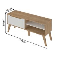 Rack 1 Porta Para Tv 60 Polegadas Nobres Carvalho Off White - 2