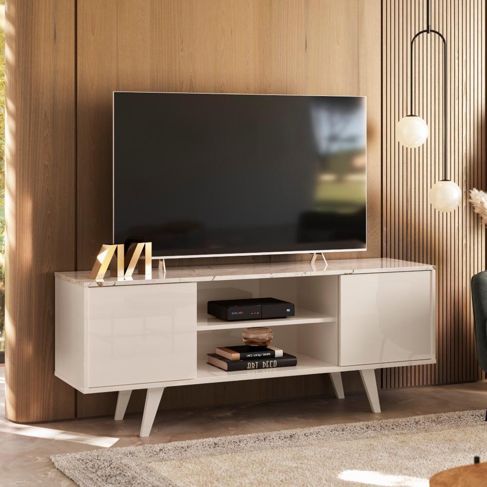 Rack Para Tvs Até 55 Polegadas Tibet Calacata Off-white - 1