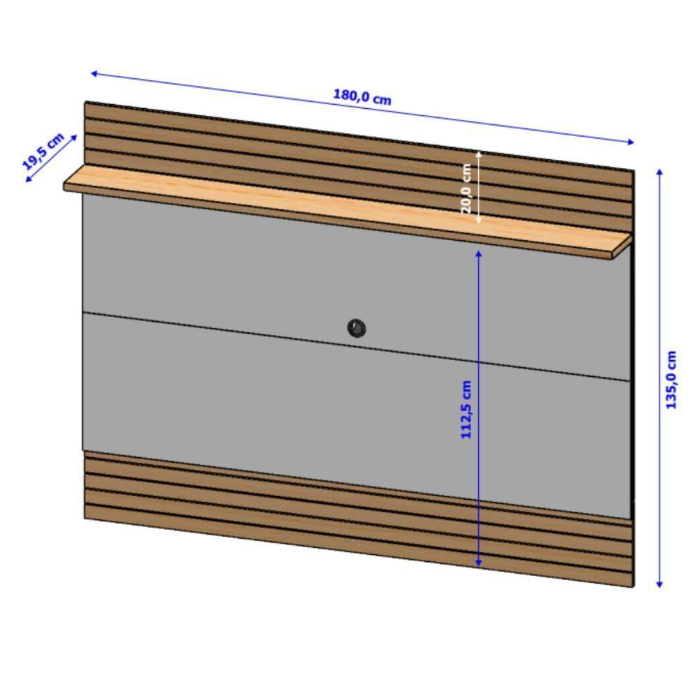 Conjunto Painel E Rack Noctis Cinamomo Off White - 4