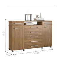 Comoda 7 Gavetas 2 Portas Texas Amendola - 2