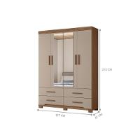 Conjunto Guarda Roupa E Comoda Bacco Carvalho Fendi