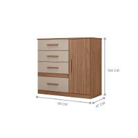 Conjunto Guarda Roupa E Comoda Bacco Carvalho Fendi - 5