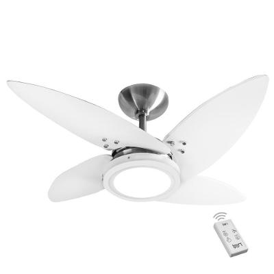 Ventilador de Teto LED Casa H 130W 100cm 4 Pás 3 Velocidades Branco Roma Escovado 110V