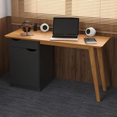 Escrivaninha 1 Porta 1 Gaveta Buri Preto Acetinado Cinamomo