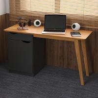 Escrivaninha 1 Porta 1 Gaveta Buri Preto Acetinado Cinamomo - 1