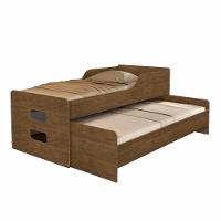 Cama Com Auxiliar Florença Castanho Com Colchão - 2