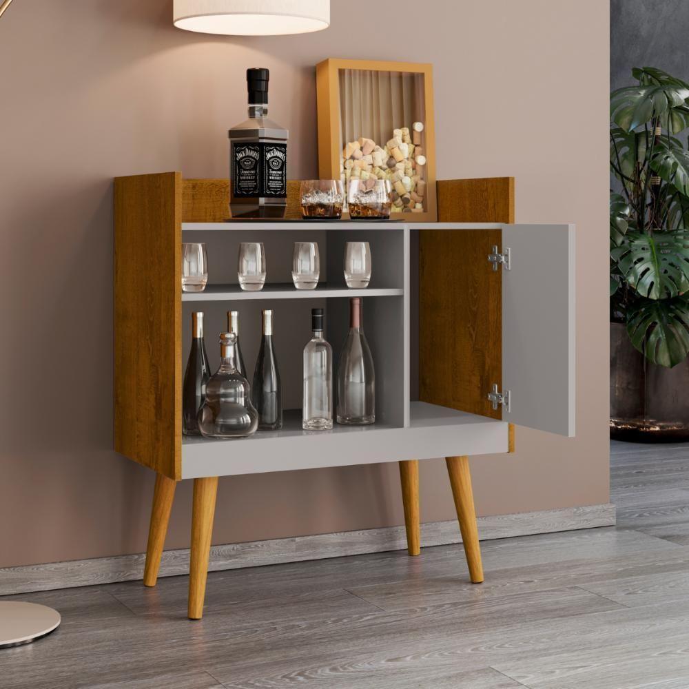 Bancada Aparador Café Com Porta Lincon Nature Off White - 4