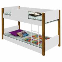 Beliche Infantil Com Escada Branco E Mel - 1