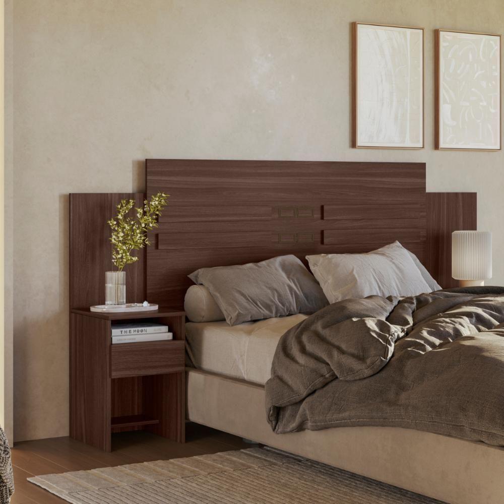 Conjunto Guarda Roupa 6 Portas E Cabeceira Lux Cafe Touch - 2