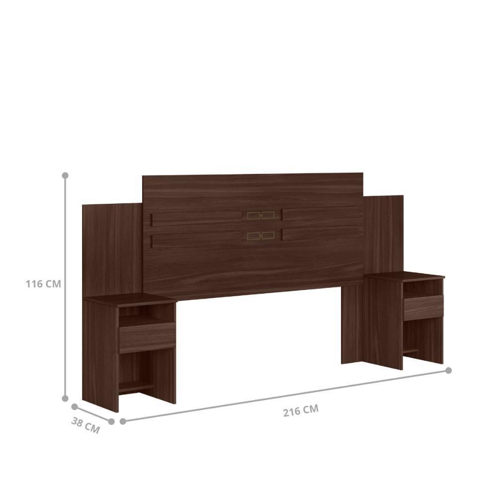 Conjunto Guarda Roupa 6 Portas E Cabeceira Lux Cafe Touch - 5