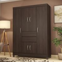 Conjunto Guarda Roupa 6 Portas E Cabeceira Lux Cafe Touch - 1