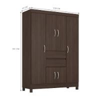 Conjunto Guarda Roupa 6 Portas E Cabeceira Lux Cafe Touch