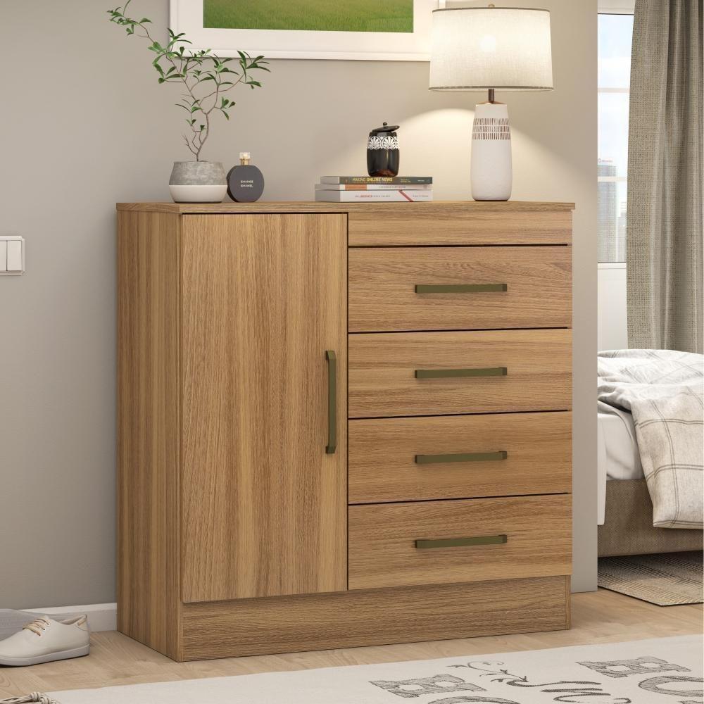 Comoda 4 Gavetas 1 Portas Haley Amendola - 1