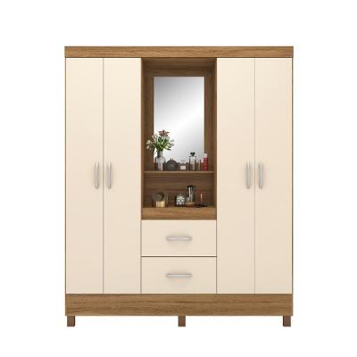 Guarda Roupa Casal Barcelona 4 Portas 2 Gavetas Amendola-Off White MDP com Espelho