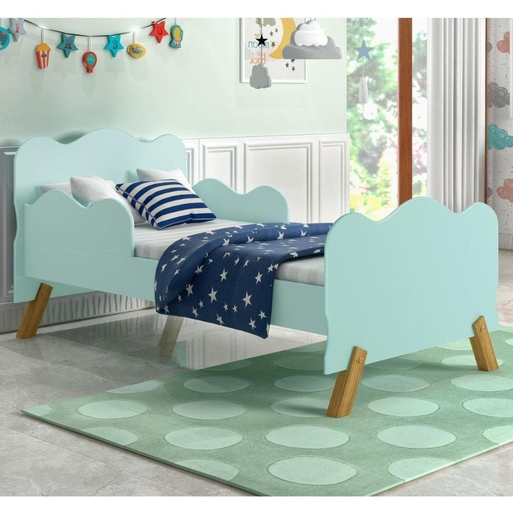 Mini Cama Infantil Com Guarda Nuvenzinha Verde - 1