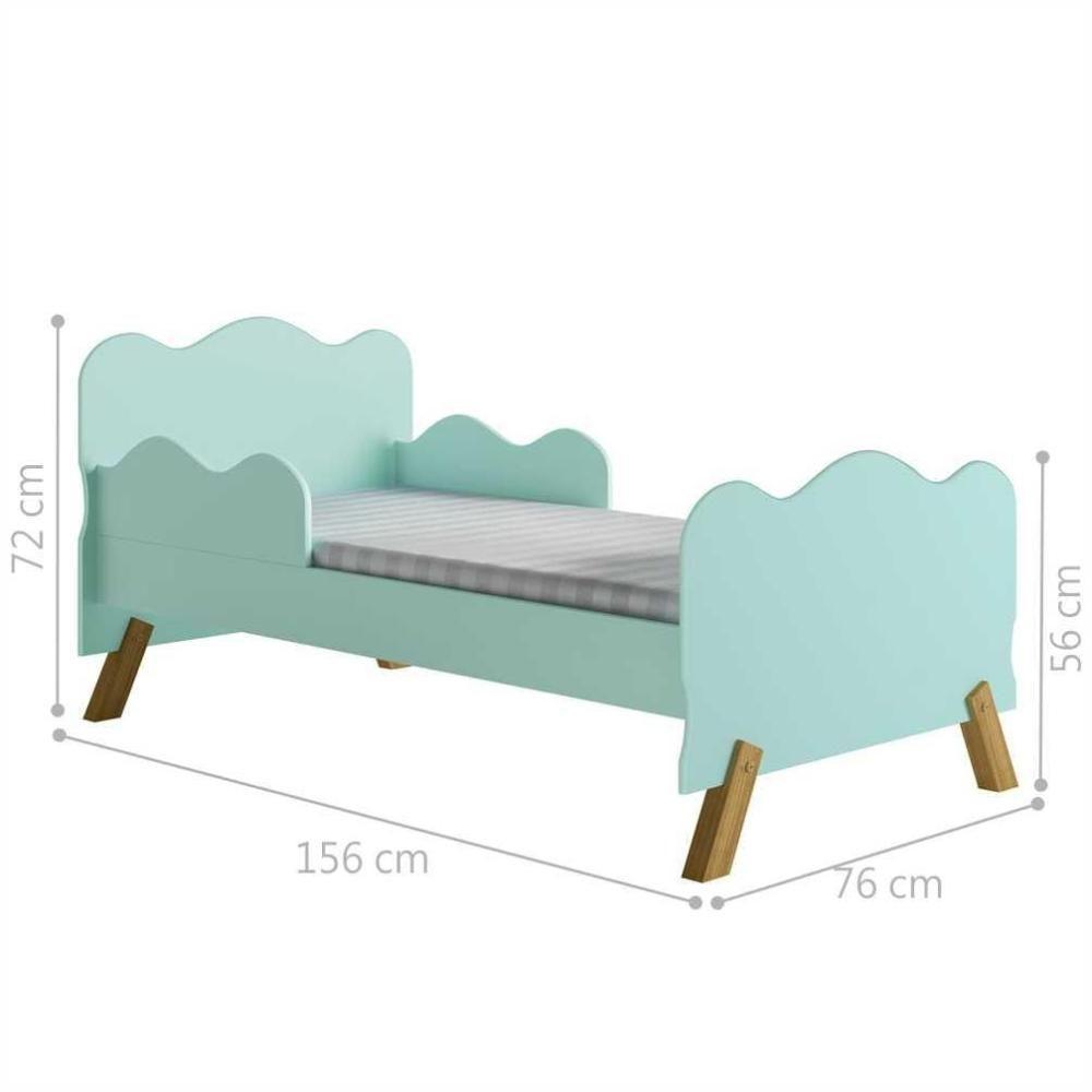 Mini Cama Infantil Com Guarda Nuvenzinha Verde - 3