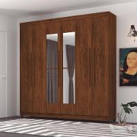 Guarda Roupa 6 Portas Com Espelho Audi Imbuia Rústico - 1