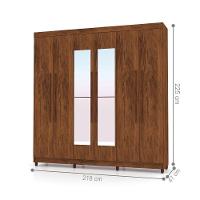 Guarda Roupa 6 Portas Com Espelho Audi Imbuia Rústico - 2