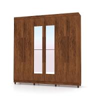 Guarda Roupa 6 Portas Com Espelho Audi Imbuia Rústico - 3