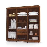 Guarda Roupa 6 Portas Com Espelho Audi Imbuia Rústico