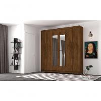 Guarda Roupa 6 Portas Com Espelho Audi Imbuia Rústico - 5
