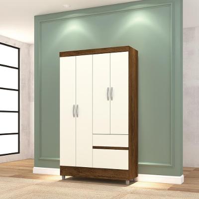 Guarda Roupa 4 Portas Spectra Imbuia Champanhe