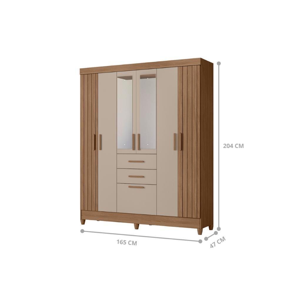 Conjunto Guarda Roupa E Comoda Assuncion Carvalho Fendi - 4