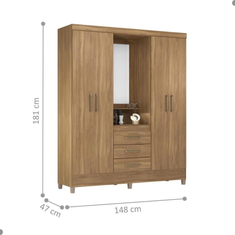 Conjunto Quarto Guarda Roupa E Comoda Ravenna Amendola - 2