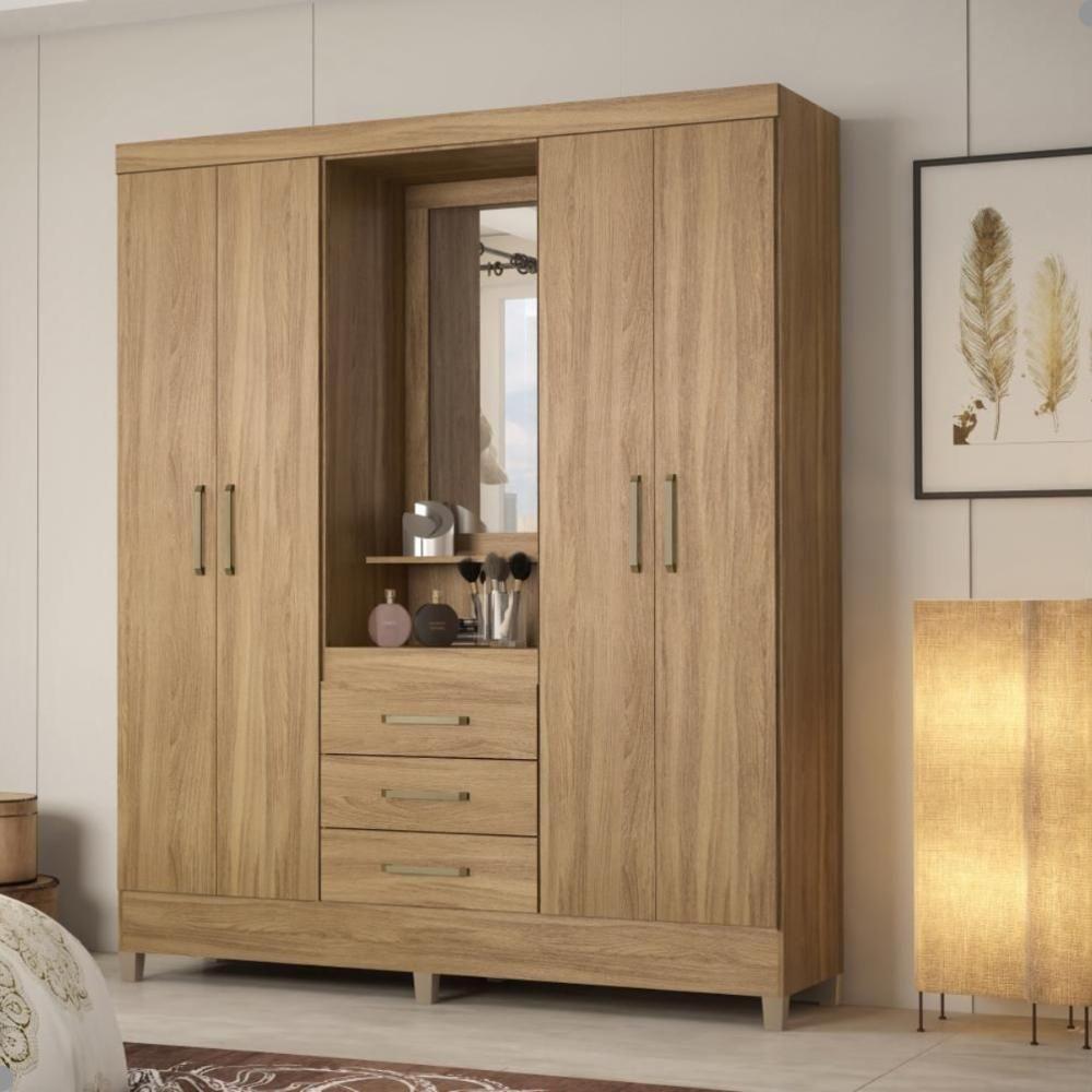 Conjunto Quarto Guarda Roupa E Comoda Ravenna Amendola - 5