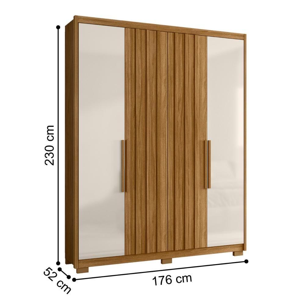 Guarda Roupa E Cômoda Dubai Ripado Frejió Off White - 3