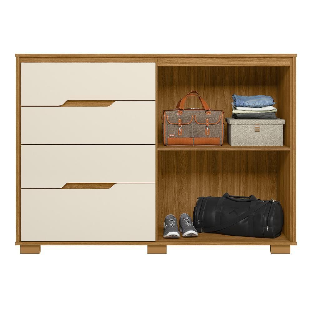 Guarda Roupa E Cômoda Dubai Ripado Frejió Off White - 8