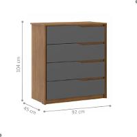 Conjunto Quarto Guarda Roupa E Comoda Napolis Amendola Grafito - 3