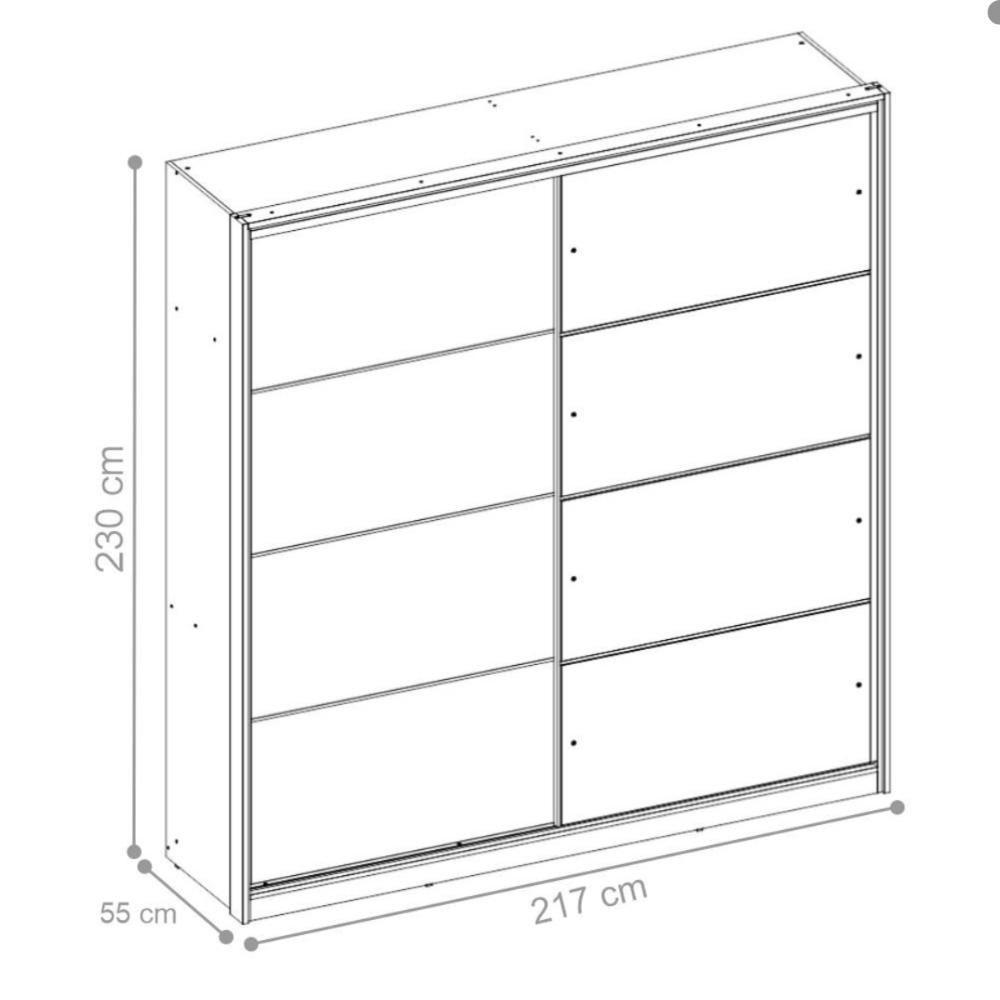 Conjunto Quarto Guarda Roupa Com Espelho E Comoda Napolis Amendola - 2