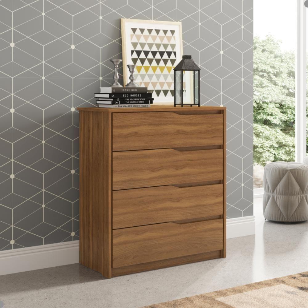 Conjunto Quarto Guarda Roupa Com Espelho E Comoda Napolis Amendola - 6