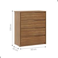 Conjunto Quarto Guarda Roupa Com Espelho E Comoda Napolis Amendola - 3