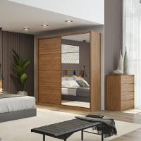 Conjunto Quarto Guarda Roupa Com Espelho E Comoda Napolis Amendola - 5