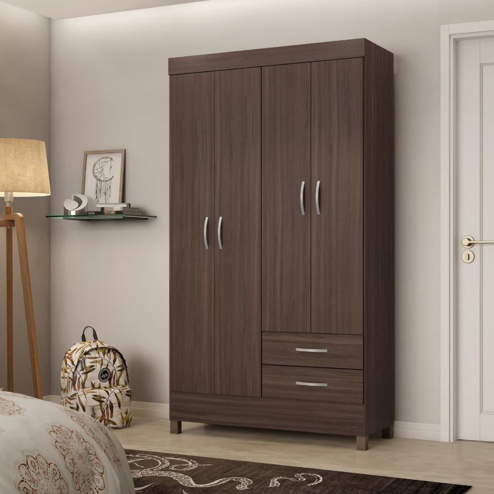 Conjunto Guarda Roupa 4 Portas E Sapateira Noth Cafe Touch - 1