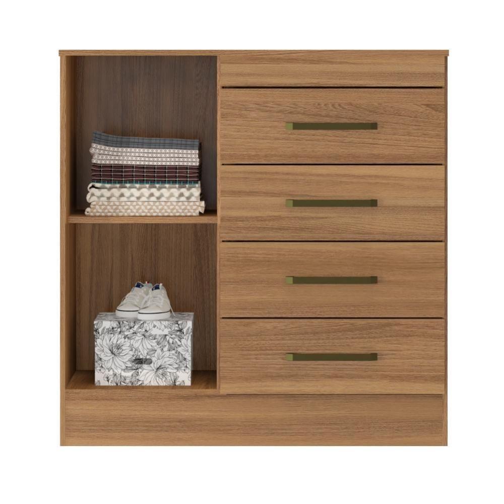 Conjunto Quarto Guarda Roupa E Comoda Terni Amendola - 6