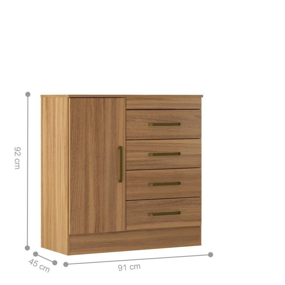 Conjunto Quarto Guarda Roupa E Comoda Terni Amendola - 7