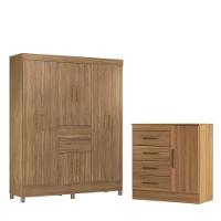 Conjunto Quarto Guarda Roupa E Comoda Terni Amendola - 1