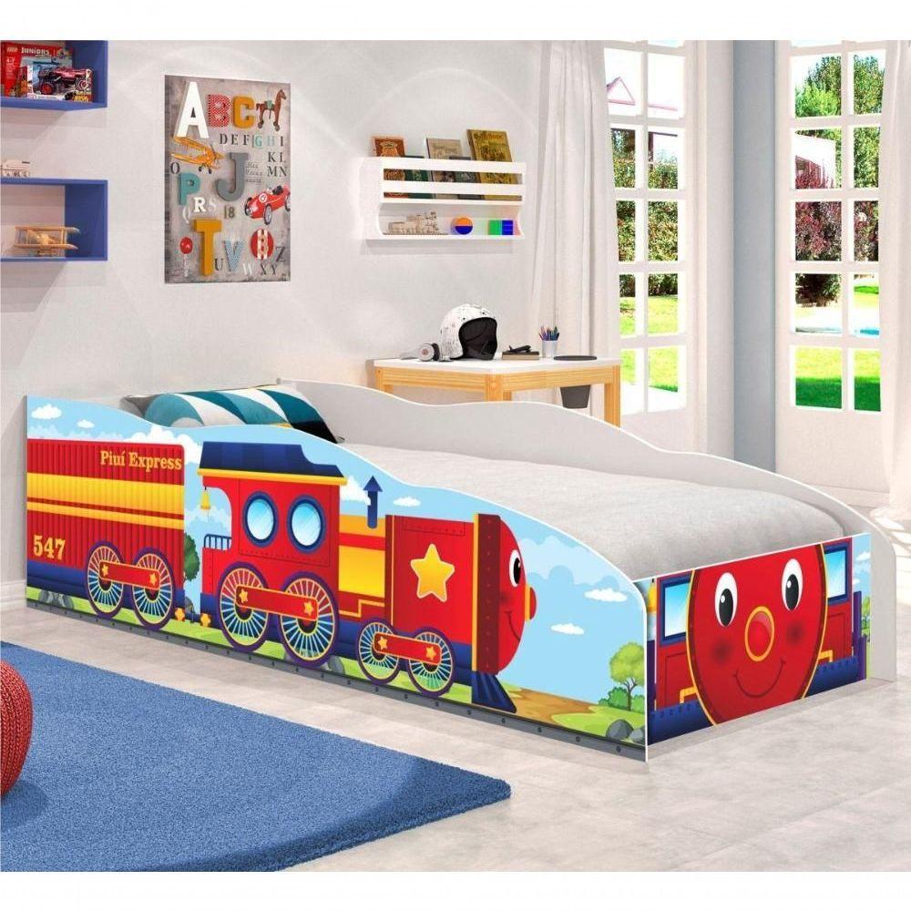 Cama Infantil Premium Kids Trem Piuí Express Com Colchão - 1