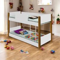 Beliche Infantil Montessori Com Colchão Clara Branco E Mel - 1