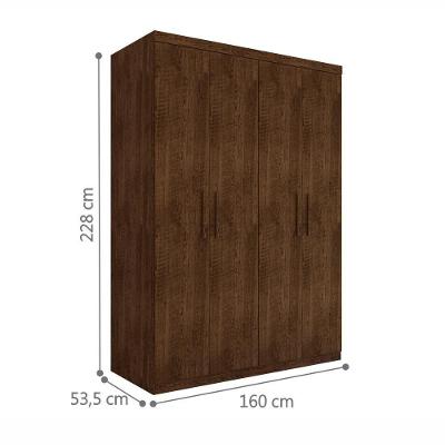 Guarda Roupa Casal Miami 4 Portas de Bater 3 Gavetas Malbec MDP