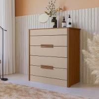 Conjunto Guarda Roupa E Comoda Turing Carvalho Fendi - 2