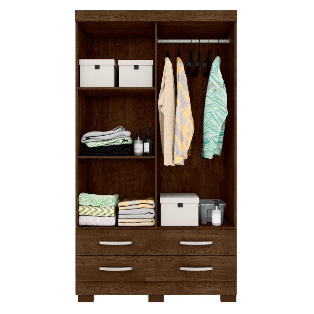 Guarda Roupa 4 Portas E 4 Gavetas Deventer Malbec - 3
