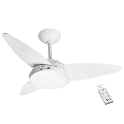 Ventilador de Teto com LED Casa H 130W 100cm 3 Pás 3 Velocidades Branco 110V