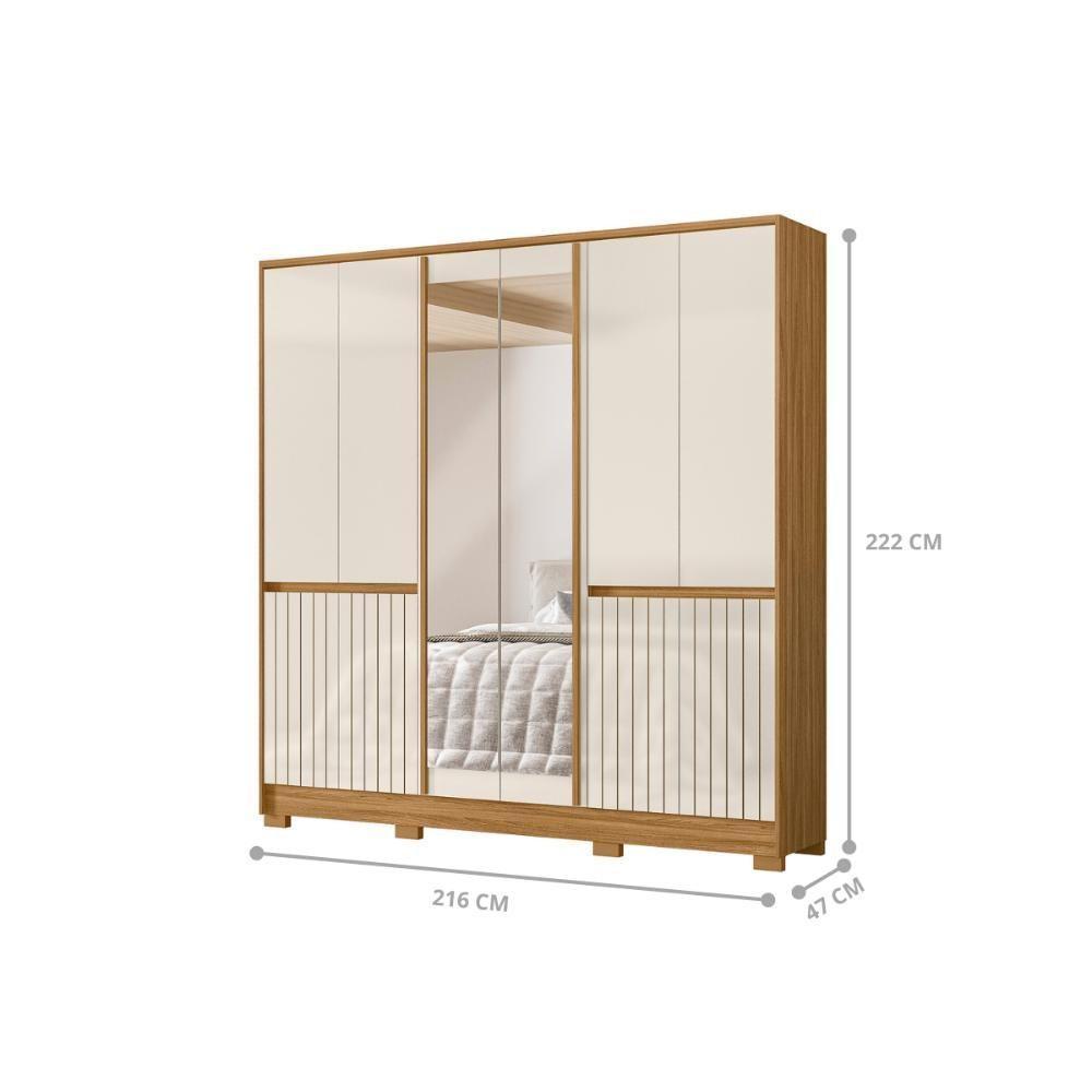 Conjunto Guarda Roupae Comoda Maunee Freijo Off White - 4