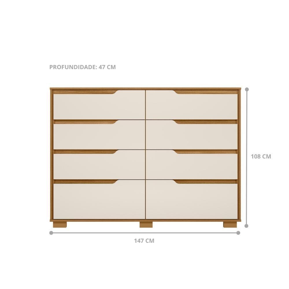Conjunto Guarda Roupae Comoda Maunee Freijo Off White - 5