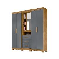 Guarda Roupa 5 Portas Milford Com Espelho Freijó Cinza - 3